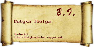 Butyka Ibolya névjegykártya